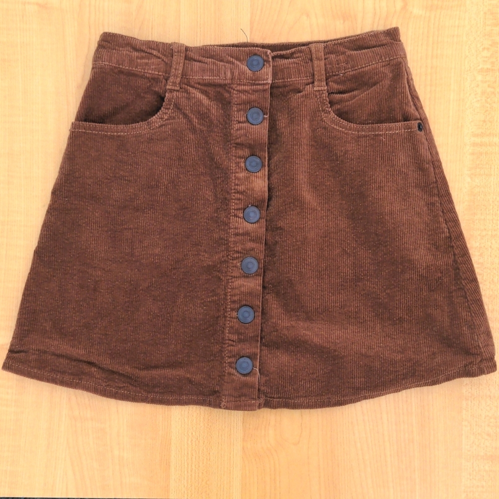 Brandy Melville brown corduroy skirt with buttons